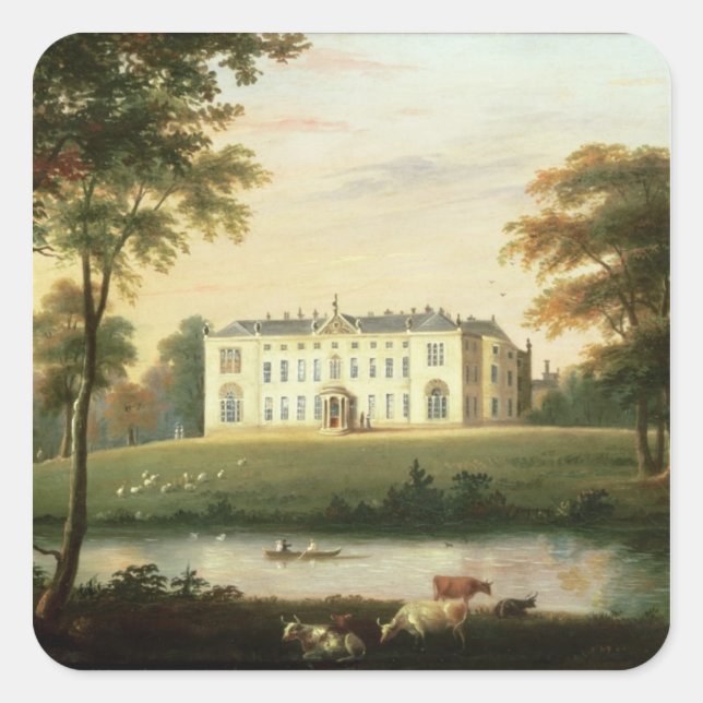 Pegatina Cuadrada Thorp Perrow, Cerca De Snape, Yorkshire (Anverso)
