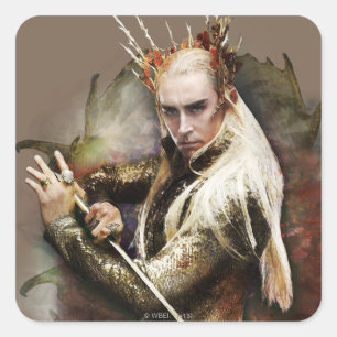 Pegatina Cuadrada Thranduil con la espada