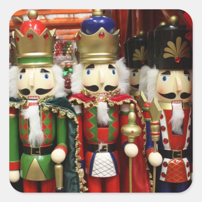 Pegatina Cuadrada Three Wise Crackers - Nutcracker Soldiers (Anverso)