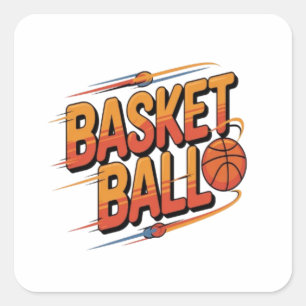 Pegatina Cuadrada Thrill de baloncesto