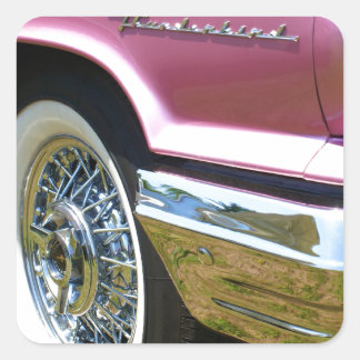 Pegatina Cuadrada Thunderbird Pink T-Bird