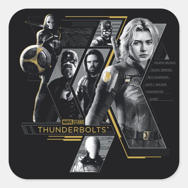 Pegatina Cuadrada Thunderbolts* | Gráfico de grupo (Anverso)