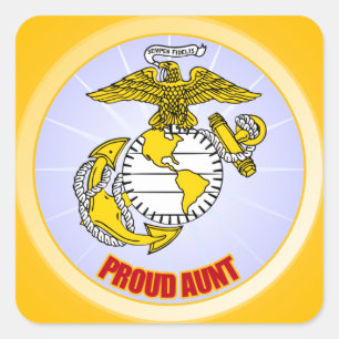 Pegatina Cuadrada Tía orgullosa del USMC