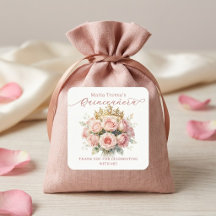Tiara de Quinceañera de Rosa Dorada Pastel Acuarel