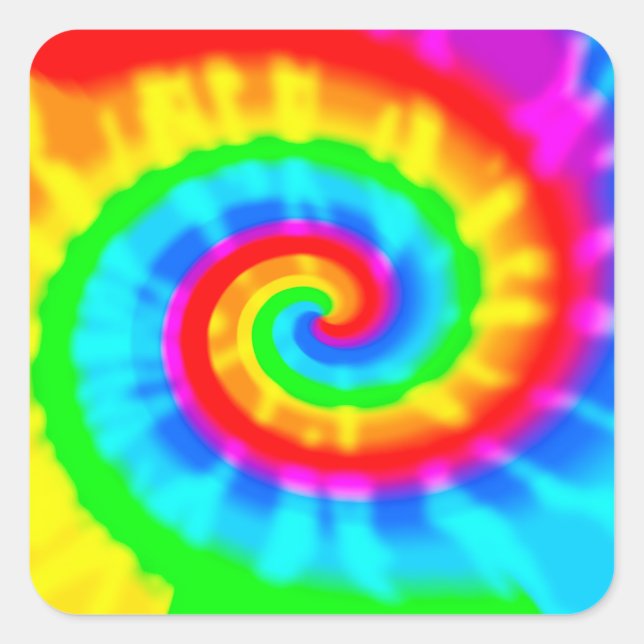 Pegatina Cuadrada Tie Dye (Anverso)