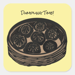 Pegatina Cuadrada Tiempo de Dumpling