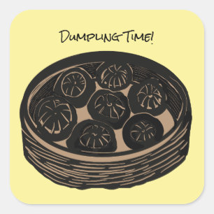 Pegatina Cuadrada Tiempo de Dumpling