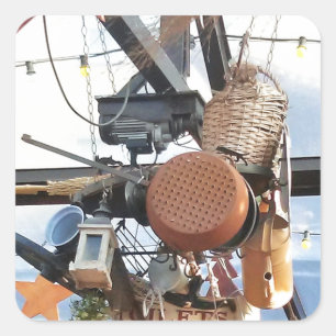 Pegatina Cuadrada Tiempo de invierno