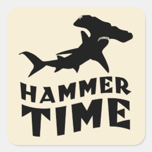 Pegatina Cuadrada Tiempo de martillo   Diseño Para Los Amantes Del T