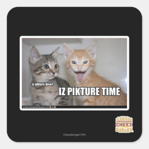 Pegatina Cuadrada tiempo del pikture del iz