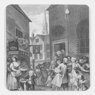 Pegatina Cuadrada Tiempos del día, mediodía, 1738