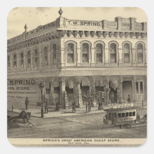 Pegatina Cuadrada Tienda, cervecería, San Jose