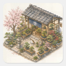 Tienda de bonsái acuarela
