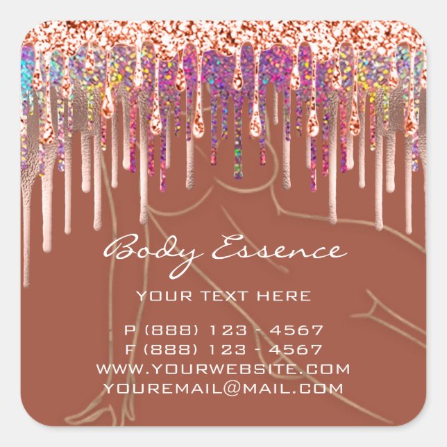 Pegatina Cuadrada Tienda de Cosmética de Balm de jabón de cuidado co (Anverso)