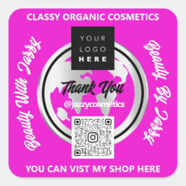 Pegatina Cuadrada Tienda de globos con el logotipo de Silver Map de 