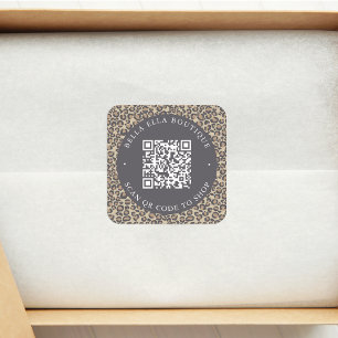 Pegatina Cuadrada Tienda de Sticker de Código QR Personalizado Moder