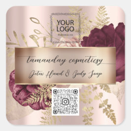 Pegatina Cuadrada Tienda en línea con el logotipo de QRCode Foto Ros