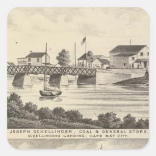 Pegatina Cuadrada Tienda Schellinger y Ocean House