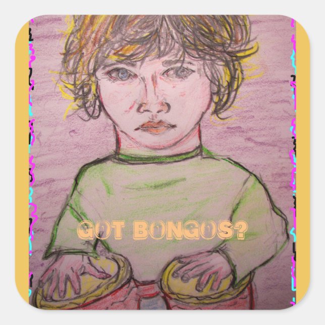 Pegatina Cuadrada ¿Tienes bongos? (Anverso)