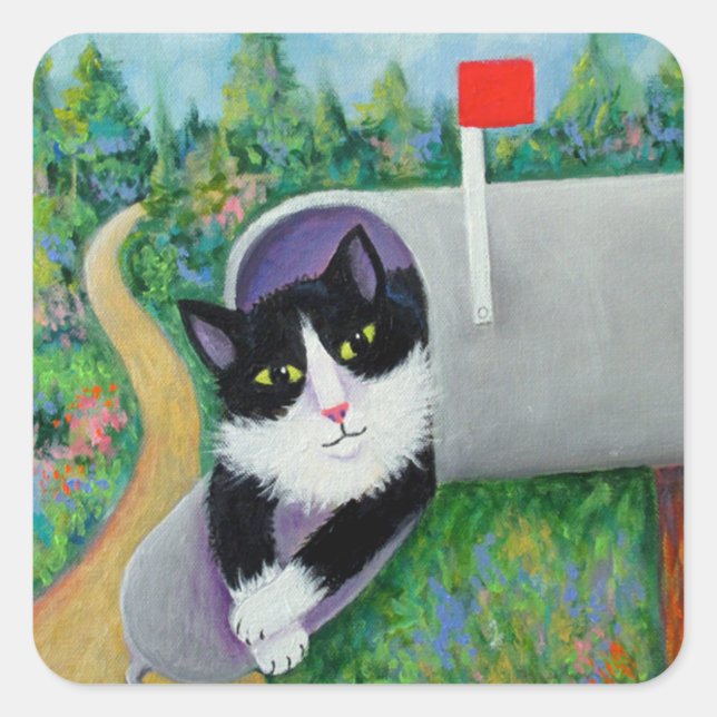 Pegatina Cuadrada Tienes correo (Anverso)