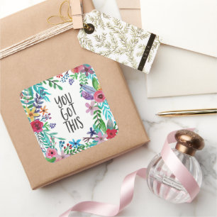 Pegatina Cuadrada Tienes Esta Cita Cute Boho Floral