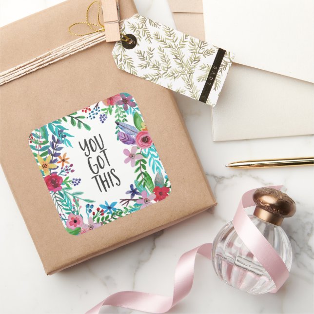 Pegatina Cuadrada Tienes Esta Cita Cute Boho Floral (Regalar)