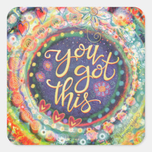 Pegatina Cuadrada Tienes Esta Inespiritualidad De Boho Pastel Bonito