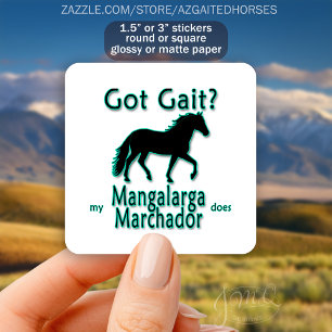 Pegatina Cuadrada ¿Tienes Gait? Mi Mangalarga Marchador hace ecuestr