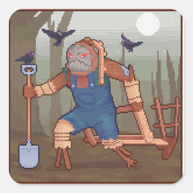 Pegatina Cuadrada ¿Tienes Miedo? (Anverso)