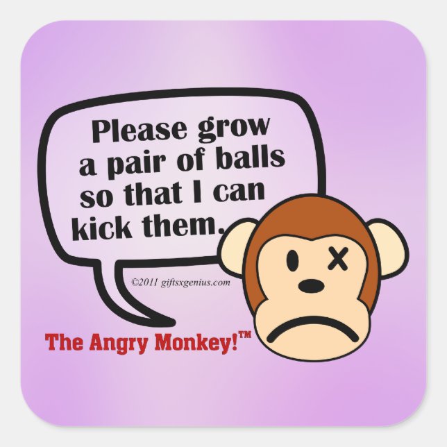 Pegatina Cuadrada Tienes que crecer unas bolas (Anverso)