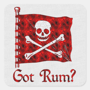 Pegatina Cuadrada ¿Tienes Rum?
