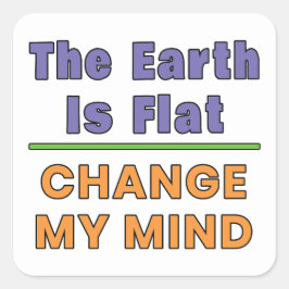 Pegatina Cuadrada Tierra plana