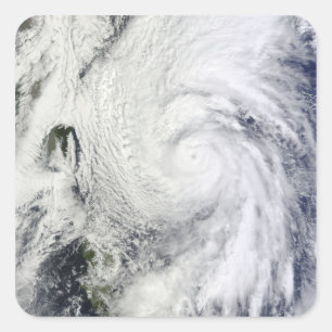 Pegatina Cuadrada Tifón Chaba en el mar filipino