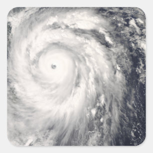 Pegatina Cuadrada Tifón Jangmi de Taiwán y de las Filipinas