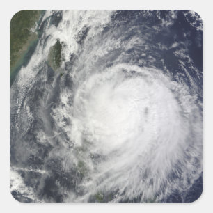 Pegatina Cuadrada Tifón Lupit de las Filipinas