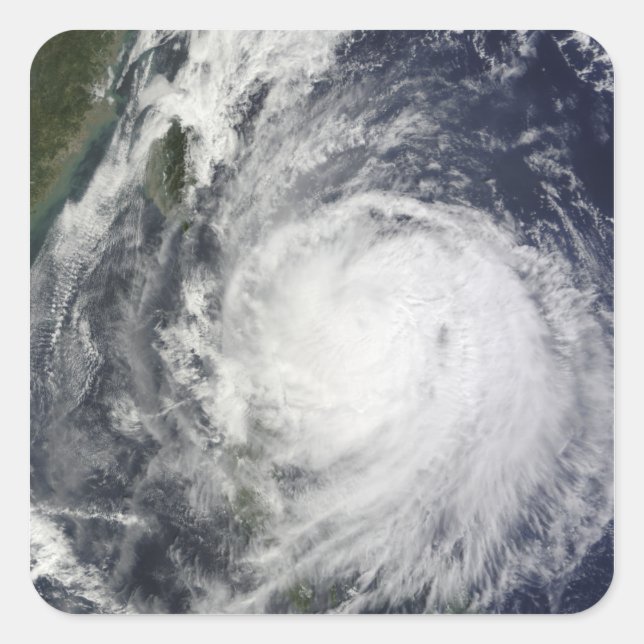 Pegatina Cuadrada Tifón Lupit en Filipinas (Anverso)