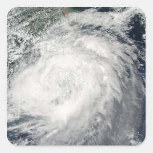 Pegatina Cuadrada Tifón Morakot sobre China