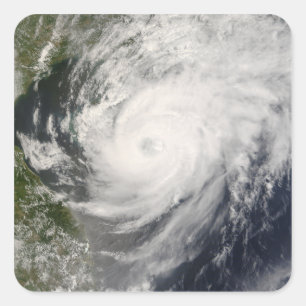 Pegatina Cuadrada Tifón Neoguri que se acerca a China