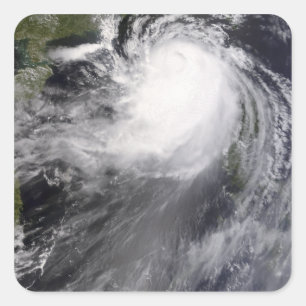 Pegatina Cuadrada Tifón Nuri que se acerca a China