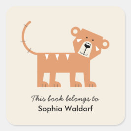 Pegatina Cuadrada Tigre pequeño