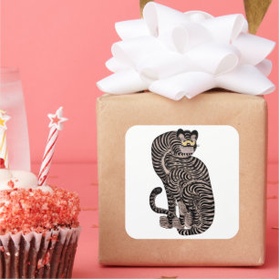 Pegatina Cuadrada Tigre talismán