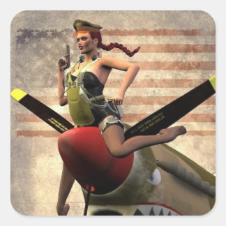 Pegatina Cuadrada Tigre volador