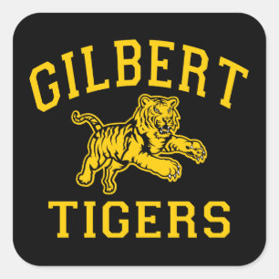 Pegatina Cuadrada Tigres de Gilbert