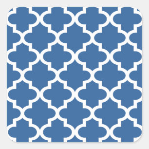 Pegatina Cuadrada Tile Trellis cobalto azul marroquí