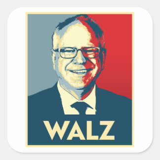 Pegatina Cuadrada Tim Walz