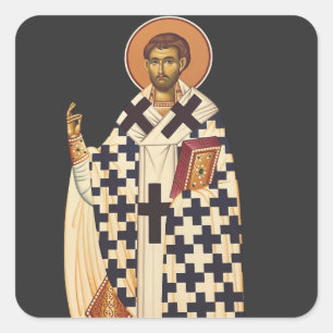 Pegatina Cuadrada Timothy, el primer obispo cristiano de los efes