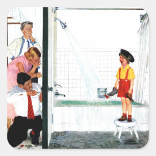 Pegatina Cuadrada Tina que desborda