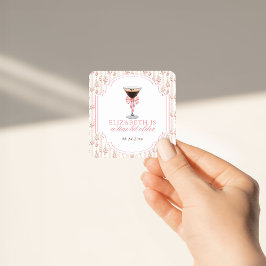 Pegatina Cuadrada 'Tini Bit Older Espresso Martini Coquette Cumpleañ