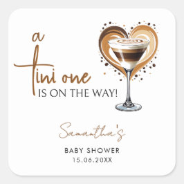 Pegatina Cuadrada Tini One Espresso Martini Baby Shower
