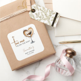 Pegatina Cuadrada Tini One Espresso Martini Baby Shower